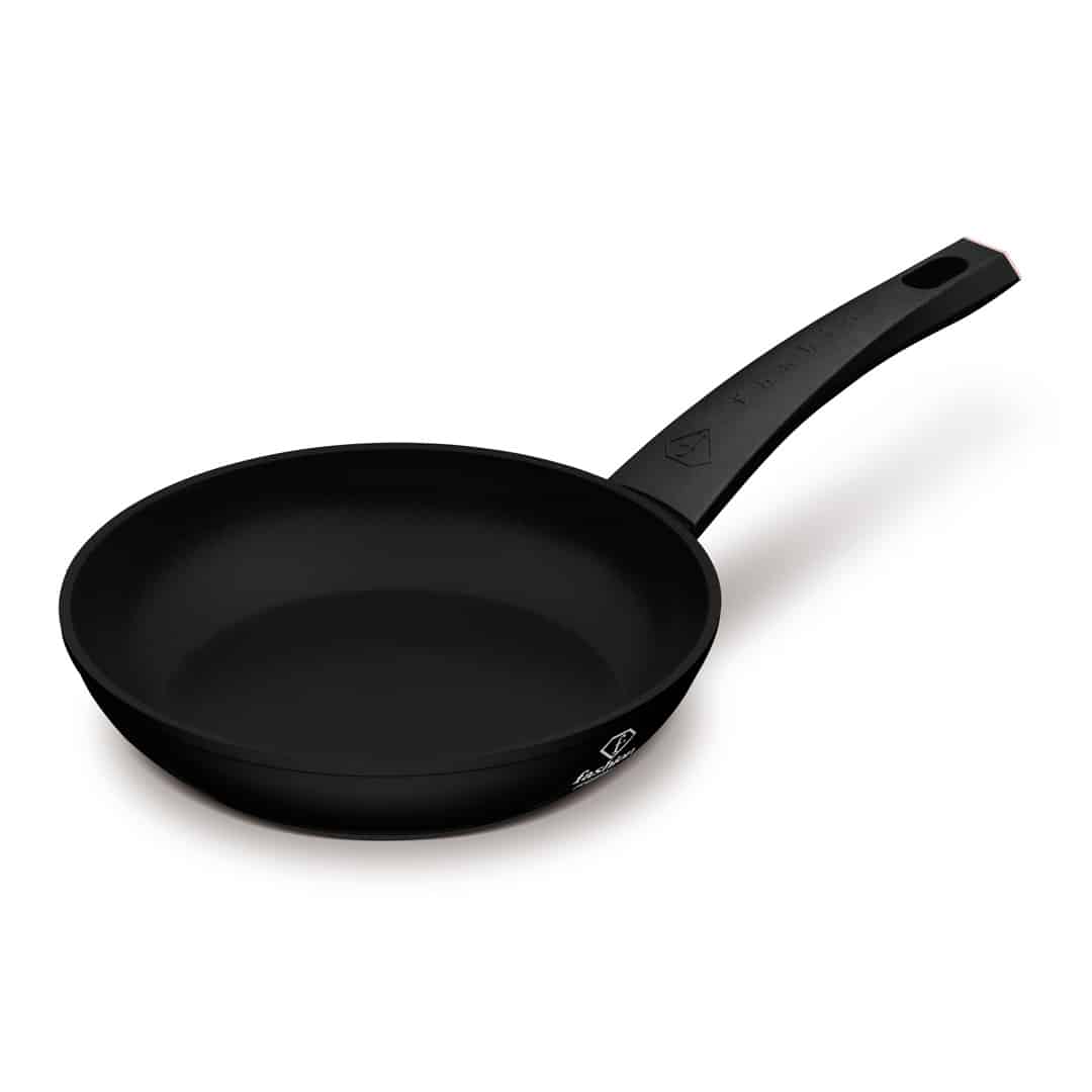 Tapadásmentes serpenyő, 20 cm (Fekete, rozéarany). Termékfotó világos háttéren.