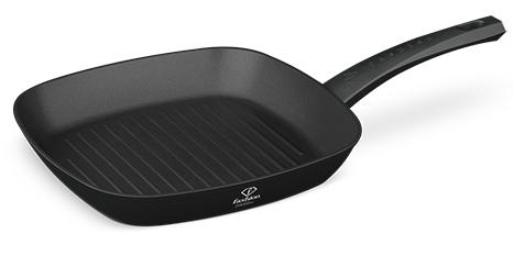 Tapadásmentes grillserpenyő, 28 cm, fekete és rózsaarany, 2. kép