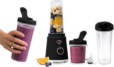 Smoothie-készítő 2 kulaccsal, fekete és rózsaarany, 3. kép