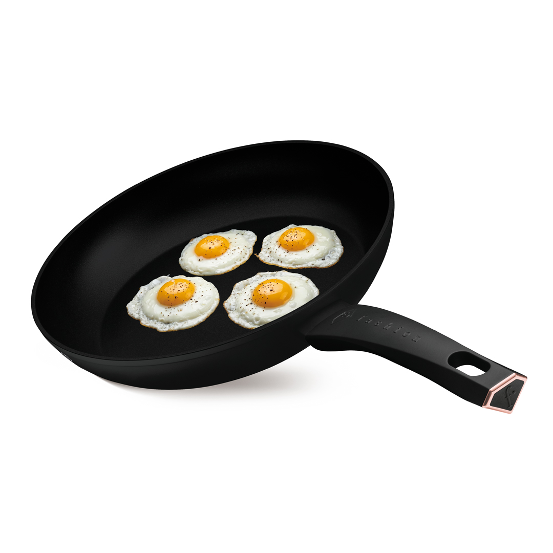 Tapadásmentes serpenyő, 28 cm, fekete és rózsaarany, kép 4