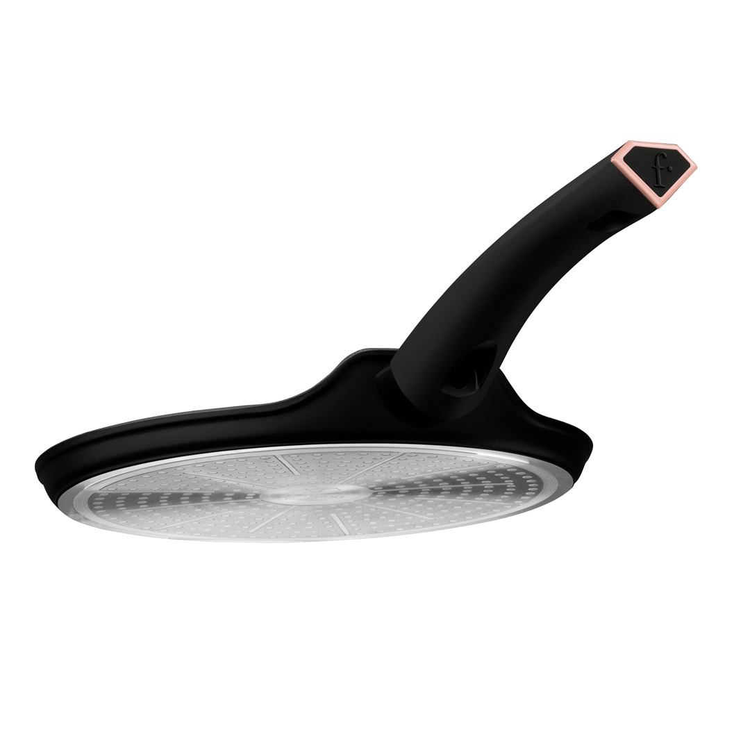 Tapadásmentes palacsintasütő, 25 cm, fekete és rózsaarany, kép 3