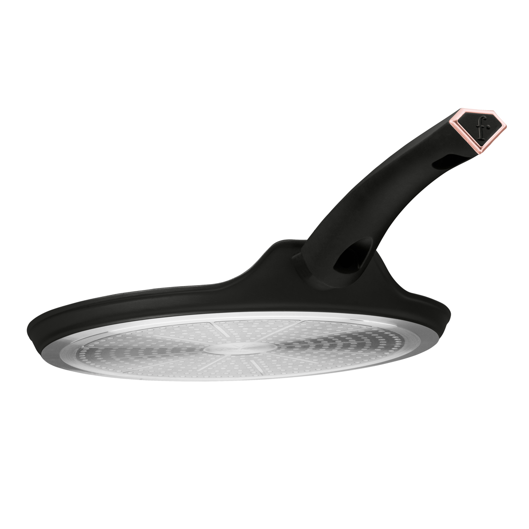 Tapadásmentes palacsintasütő, 28 cm, fekete és rózsaarany, kép 3