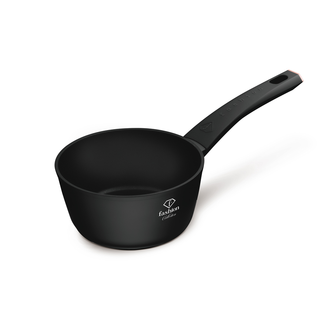 Nyeles lábas, 16 cm, 1,2 l, fekete és rózsaarany, kép 2