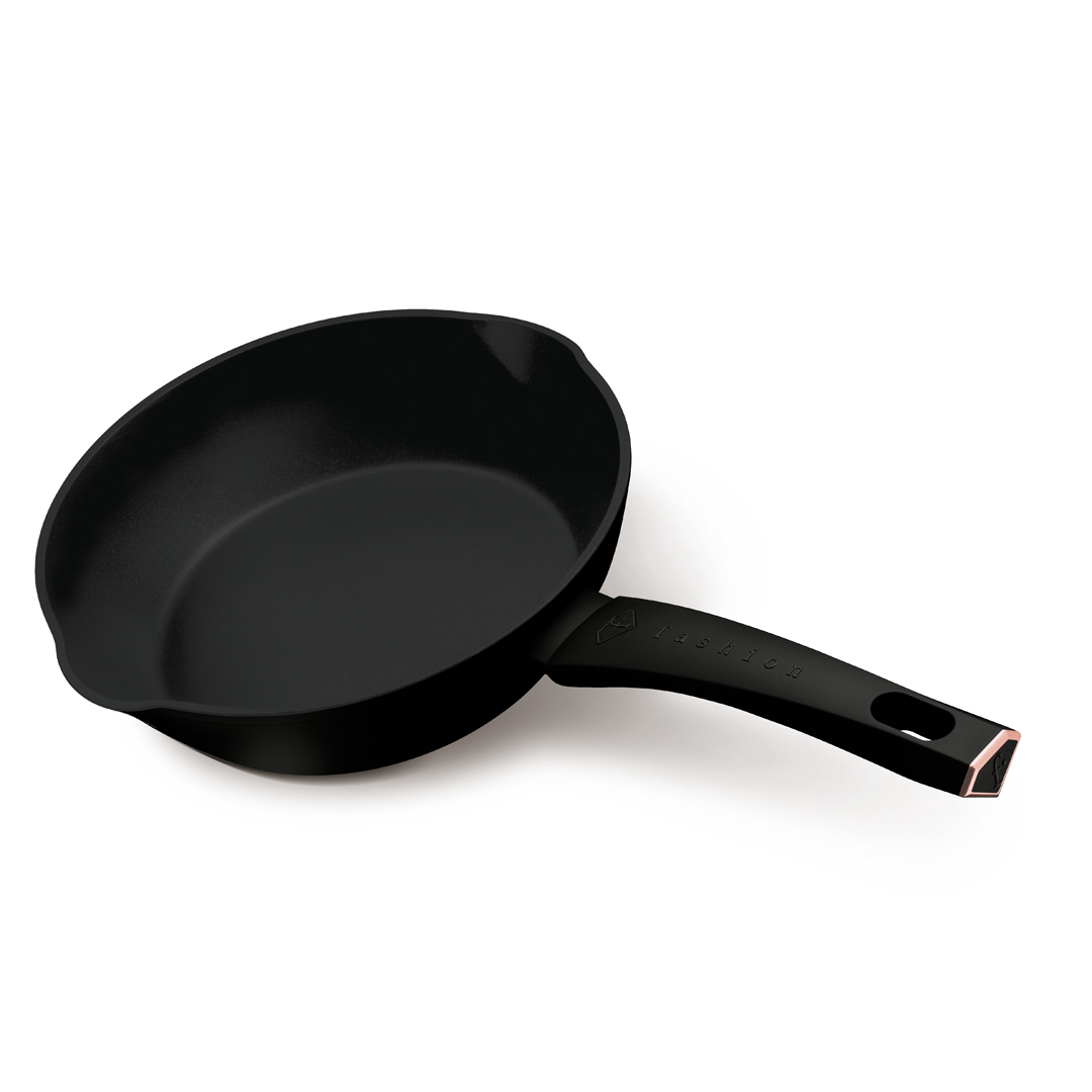 Tiefe Pfanne mit zwei Ausgießern, 24 cm, Schwarz und Roségold, Bild 1