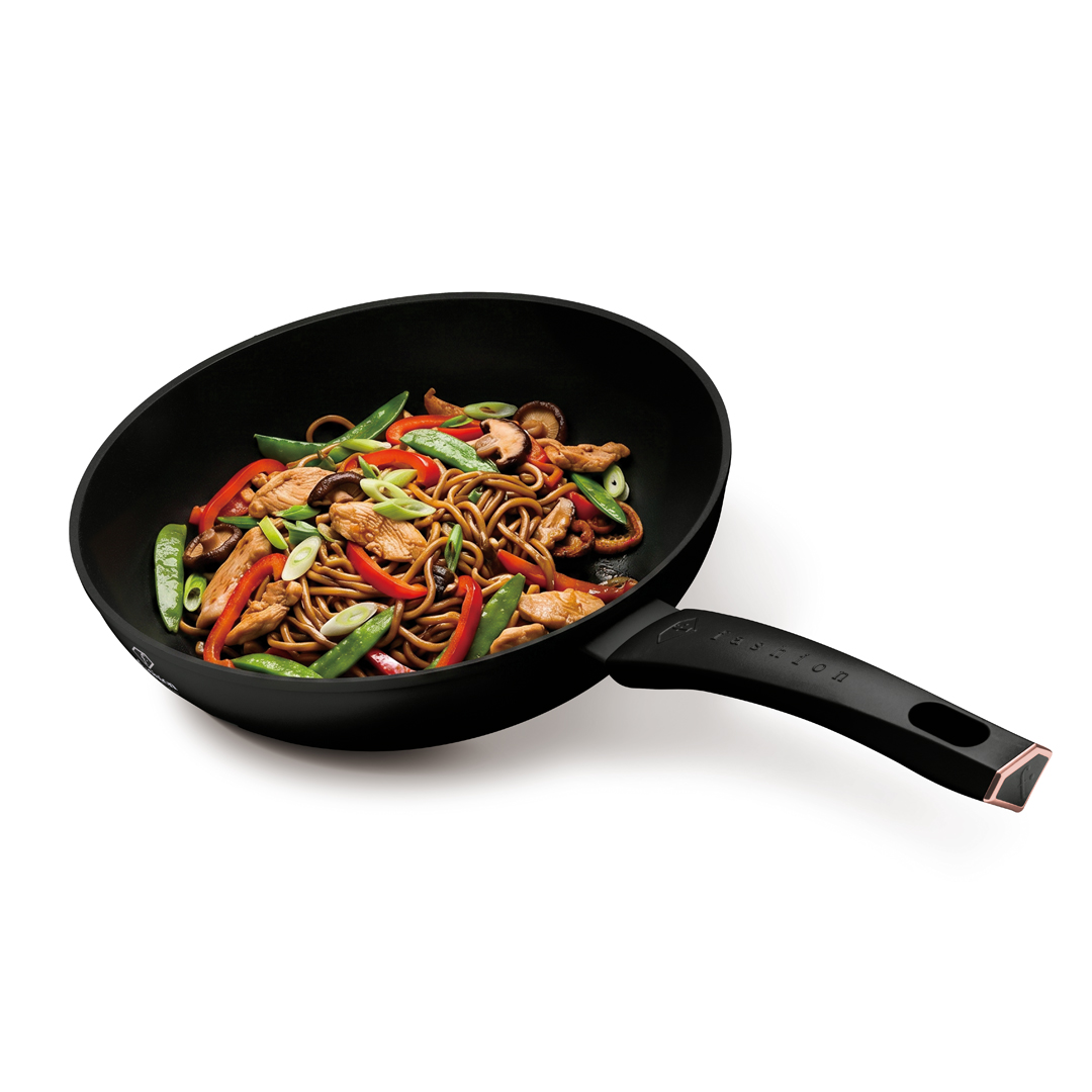 Antihaft-Wok, 28 cm, Schwarz und Roségold, Bild 4