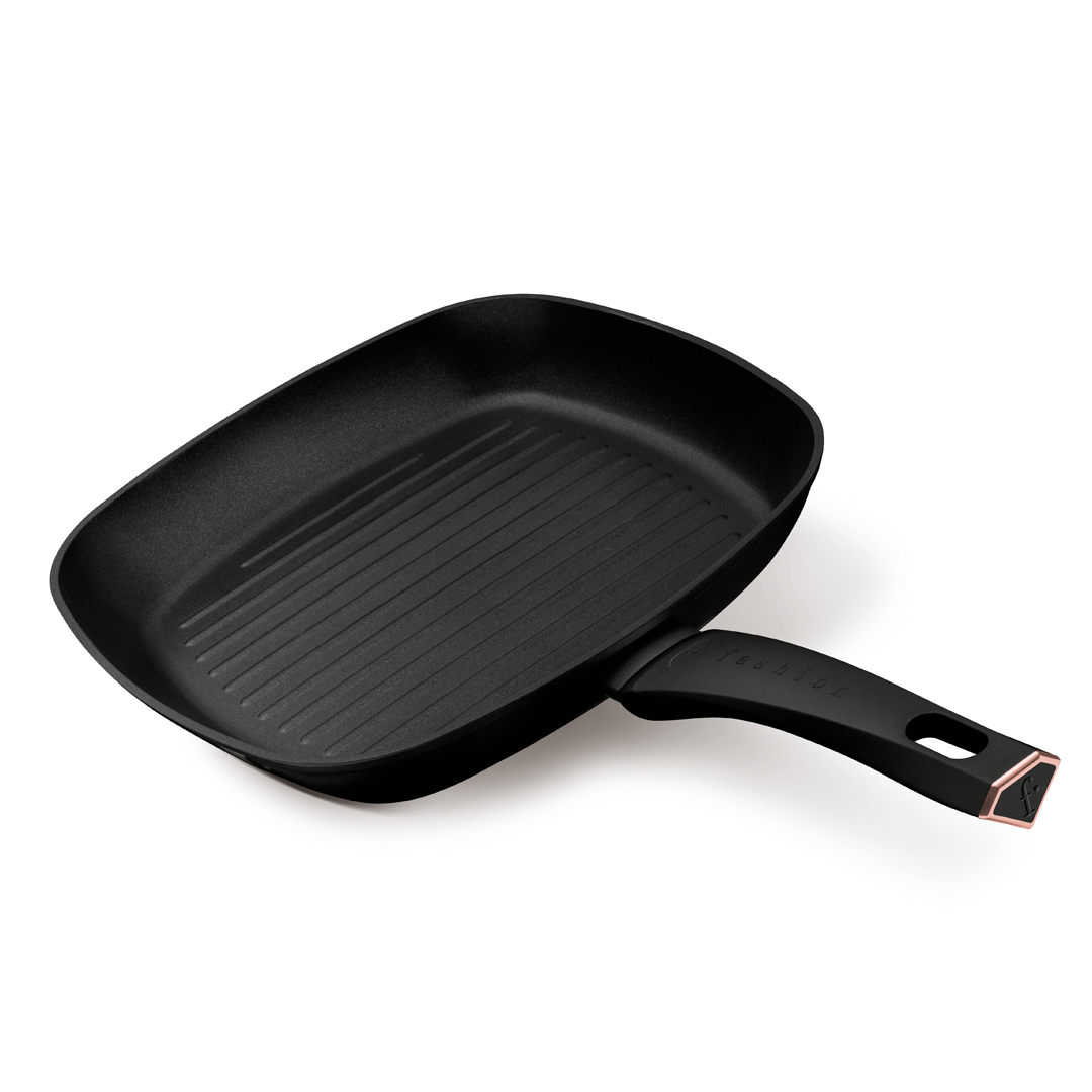 Non-stick grill pan, 28 cm, black and rose gold, photo 1