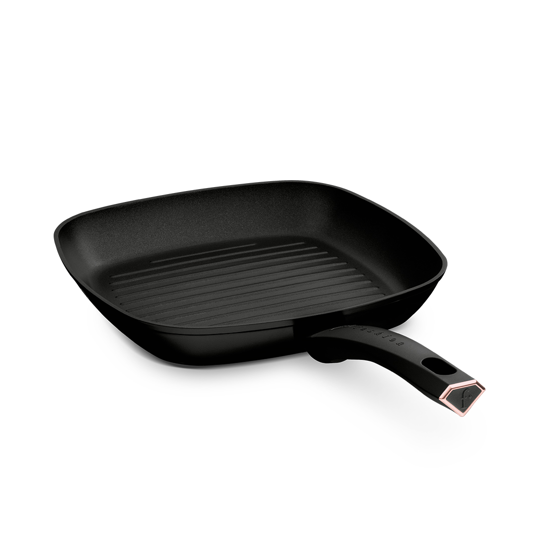 4-teiliges Pfannenset mit Grillpfanne, 20, 24 und 28 cm, Schwarz und Roségold, Bild 3