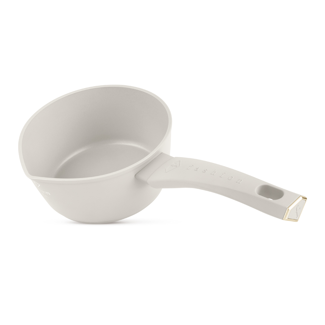 Stielkasserolle, 16 cm, 1,2 Liter, Creme und Gold, Bild 1