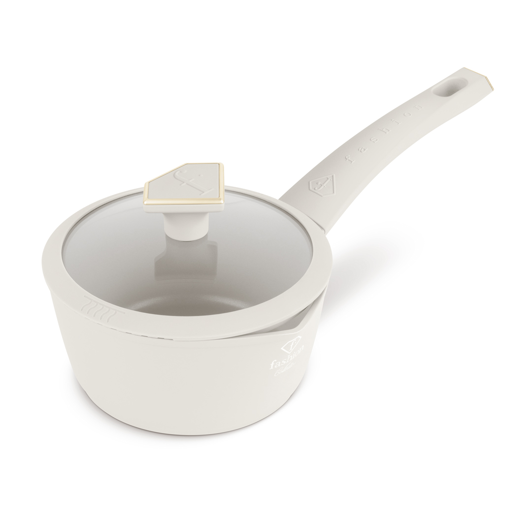 Casserole avec couvercle en verre, 16 cm, 1,2 litre, crème et or, photo 2