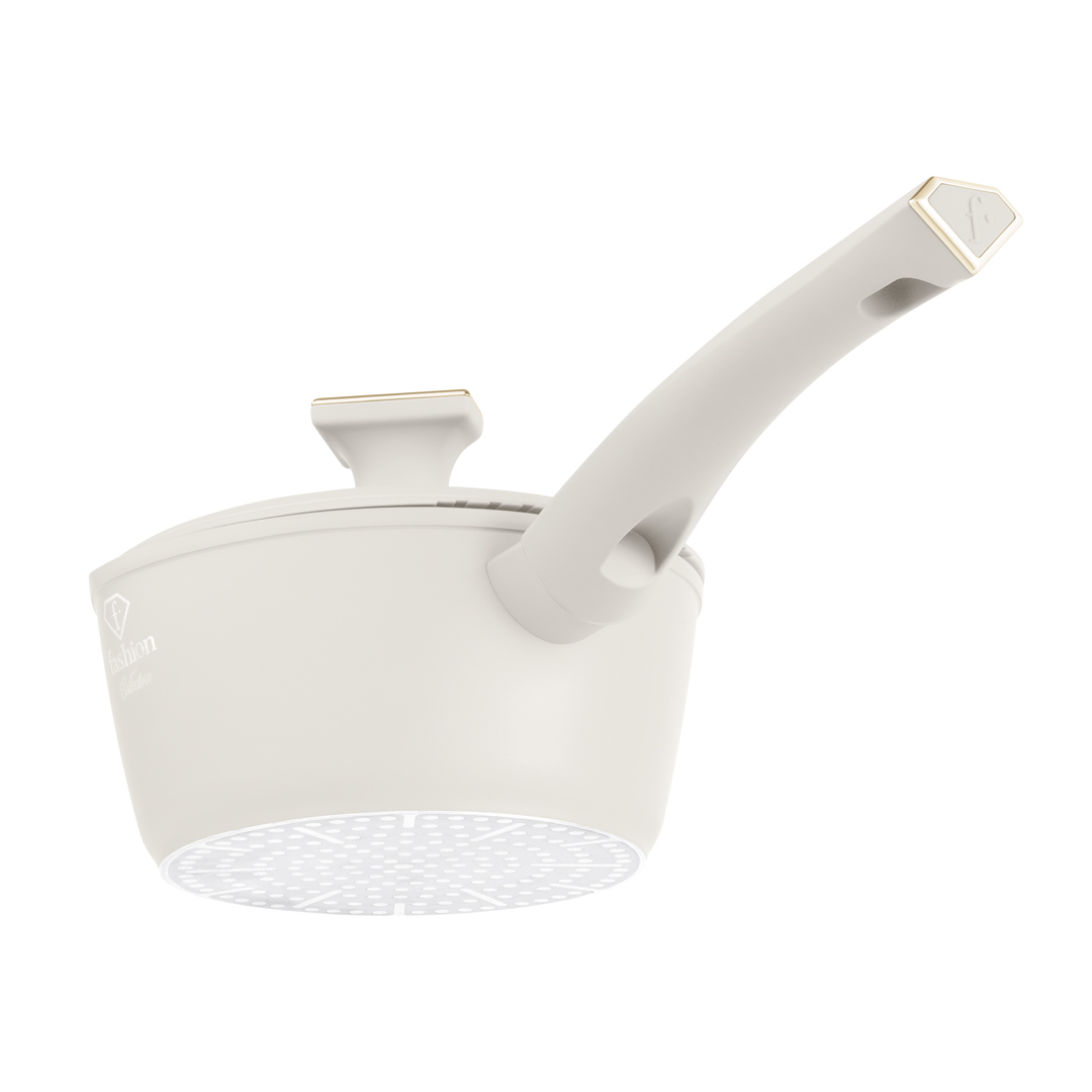 Casserole avec couvercle en verre, 16 cm, 1,2 litre, crème et or, photo 3