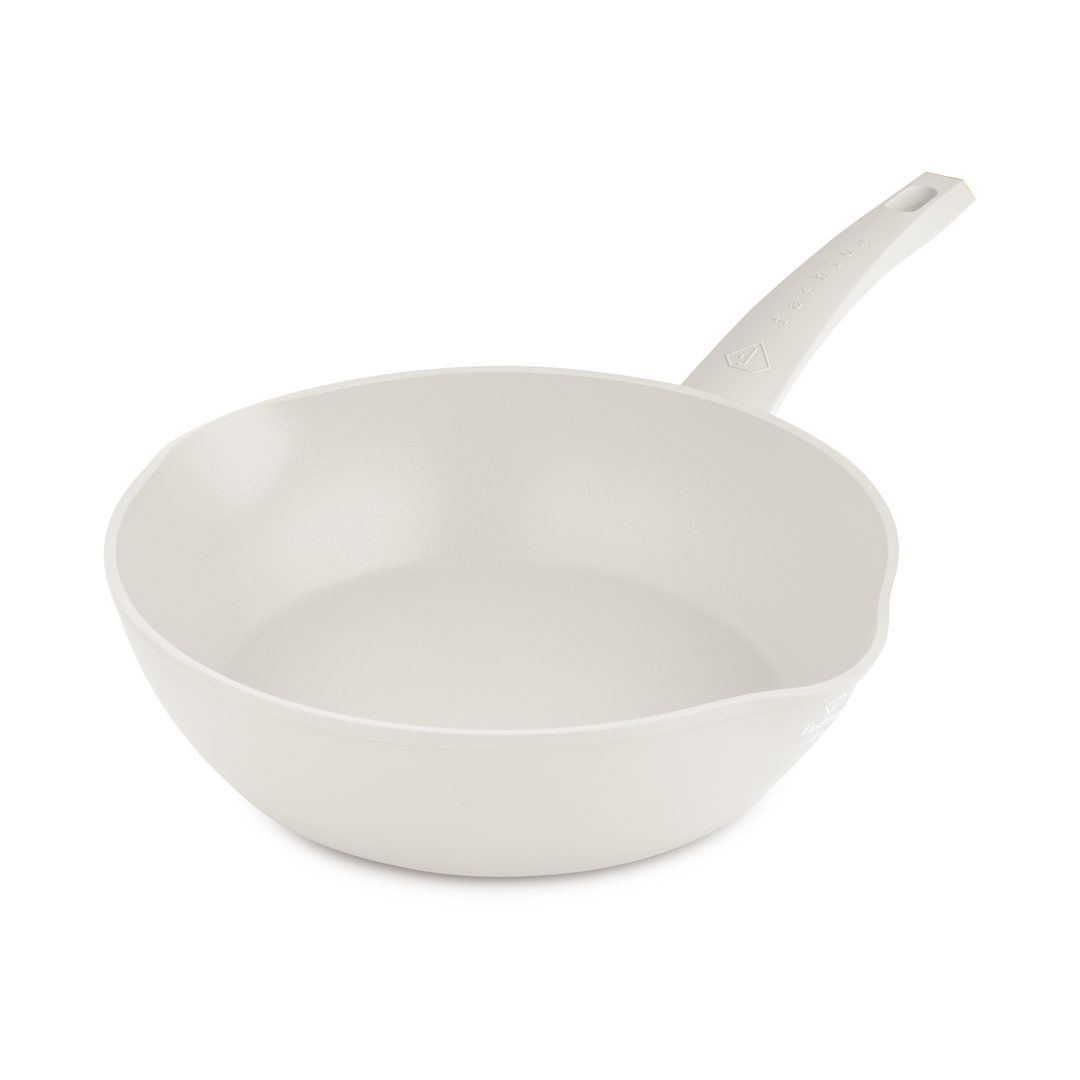 Deep frying pan with two pouring lips, 28 cm, cream and gold, photo 2