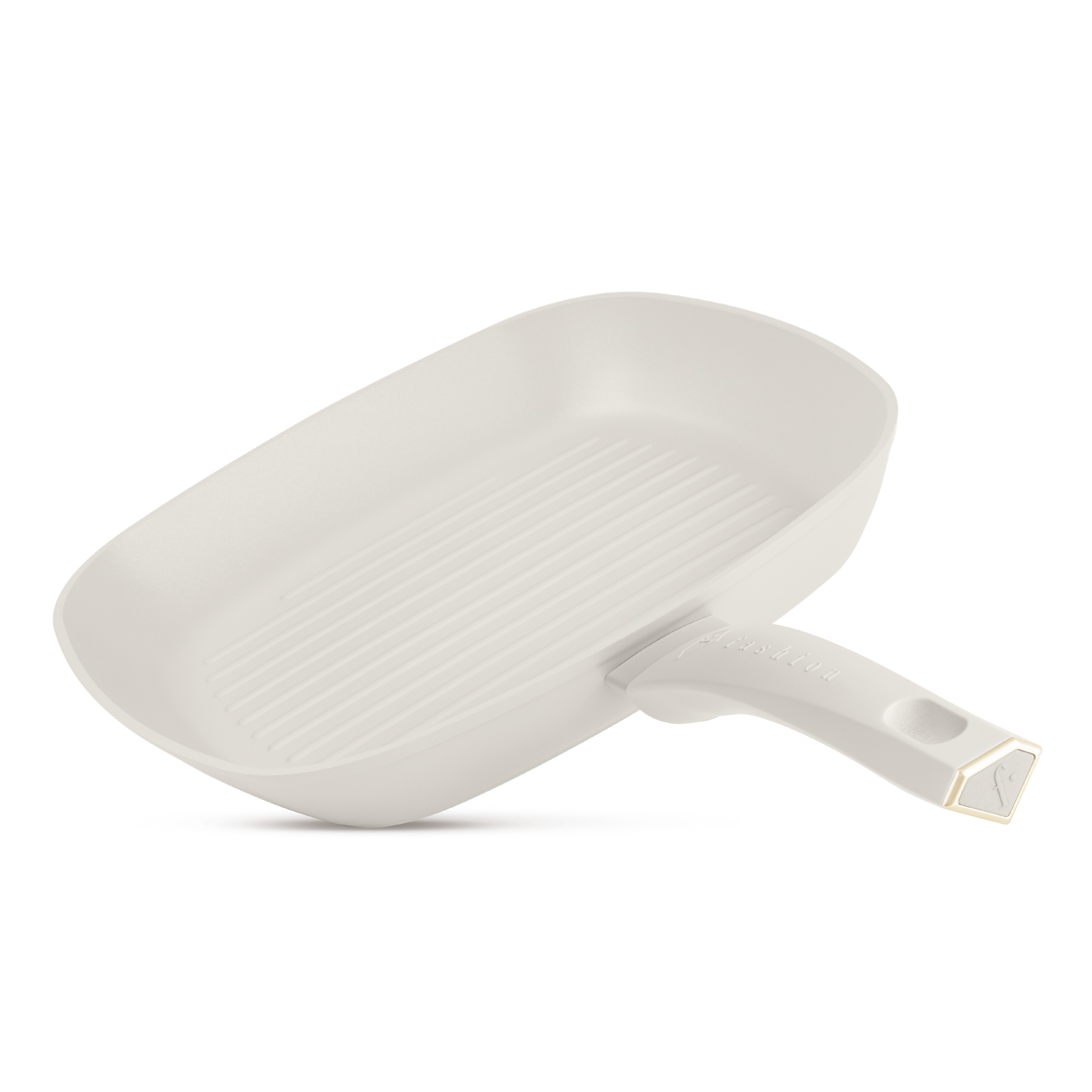 Non-stick grill pan, 28 cm, cream and gold, photo 1