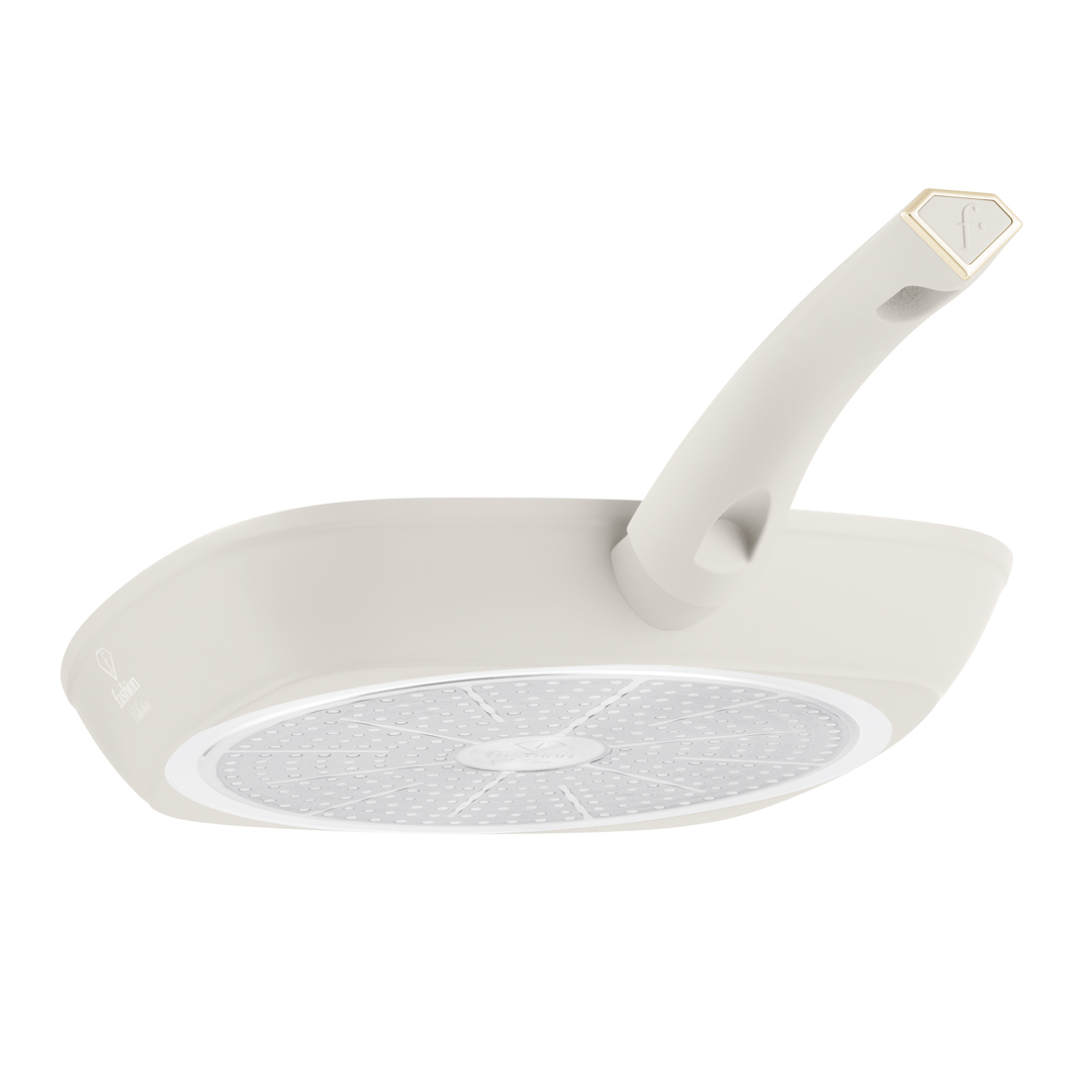 Antihaft-Grillpfanne, 28 cm, Creme und Gold, Bild 3