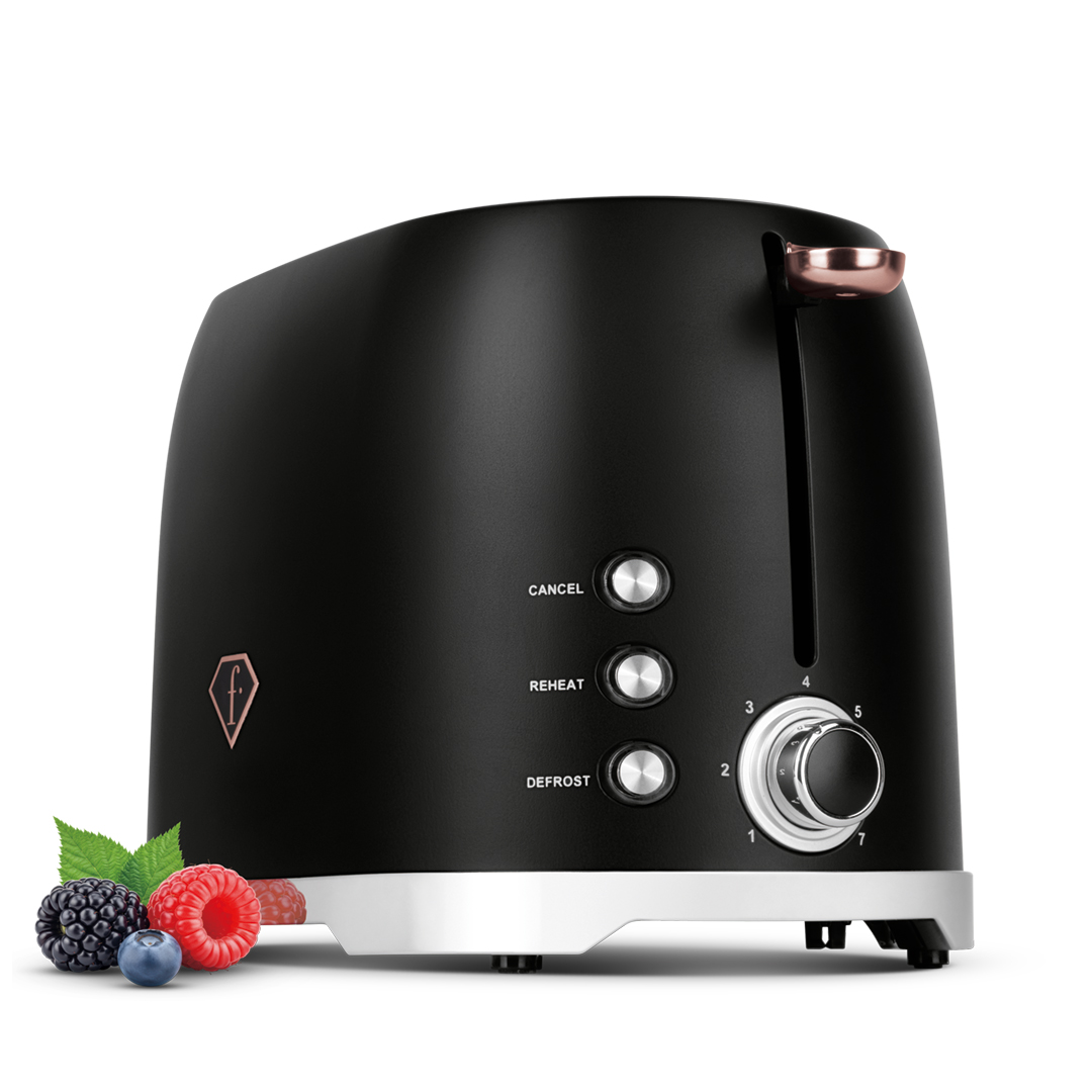 Toaster with 7 browning settings, black and rose gold, photo 2