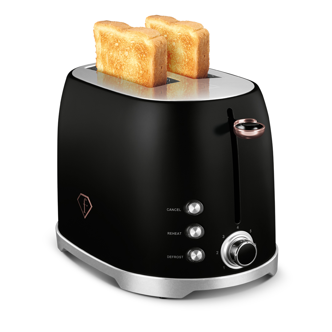 Toaster with 7 browning settings, black and rose gold, photo 3