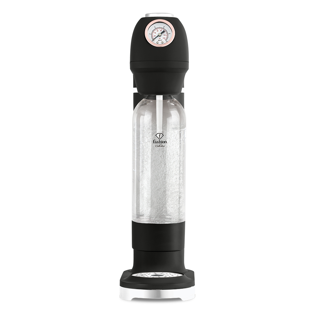 Machine à eau gazeuse avec 2 bouteilles, noir et or rose, photo 1
