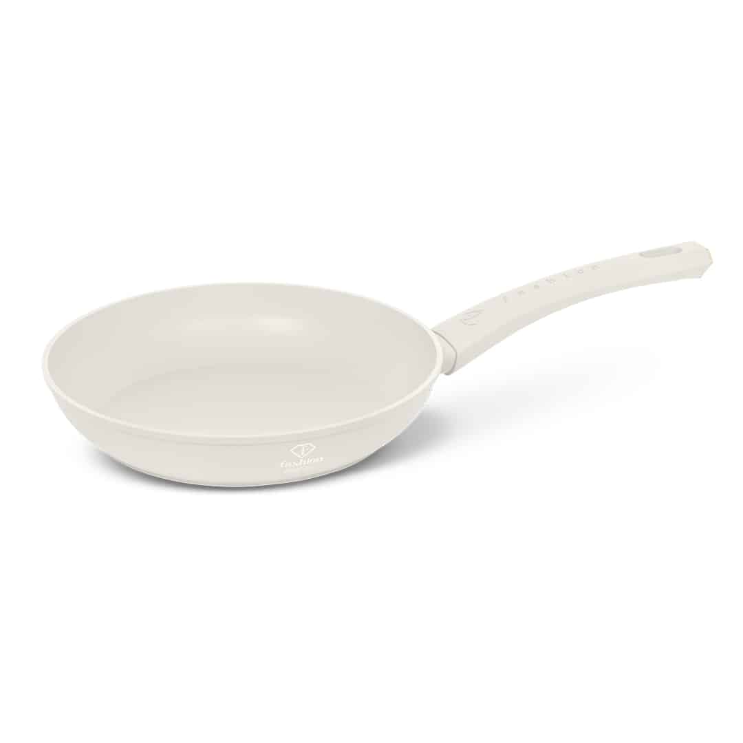 Tapadásmentes serpenyő, 24 cm (Krém, arany). Termékfotó világos háttéren.